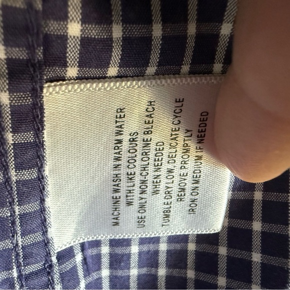 Vintage Guy Laroche Navy Checkered Button Down Shirt - Picture 3 of 5